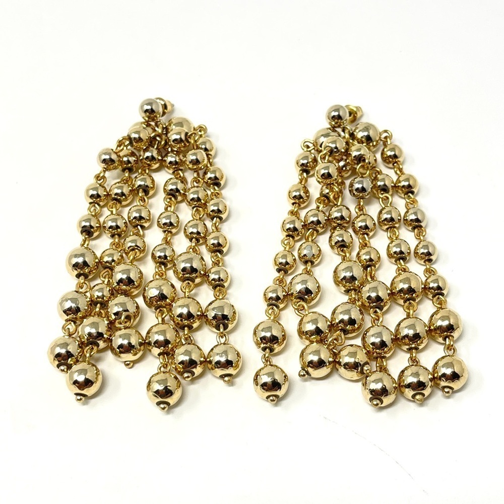 New Free People Dangle Ball Chandelier Earrings Gold